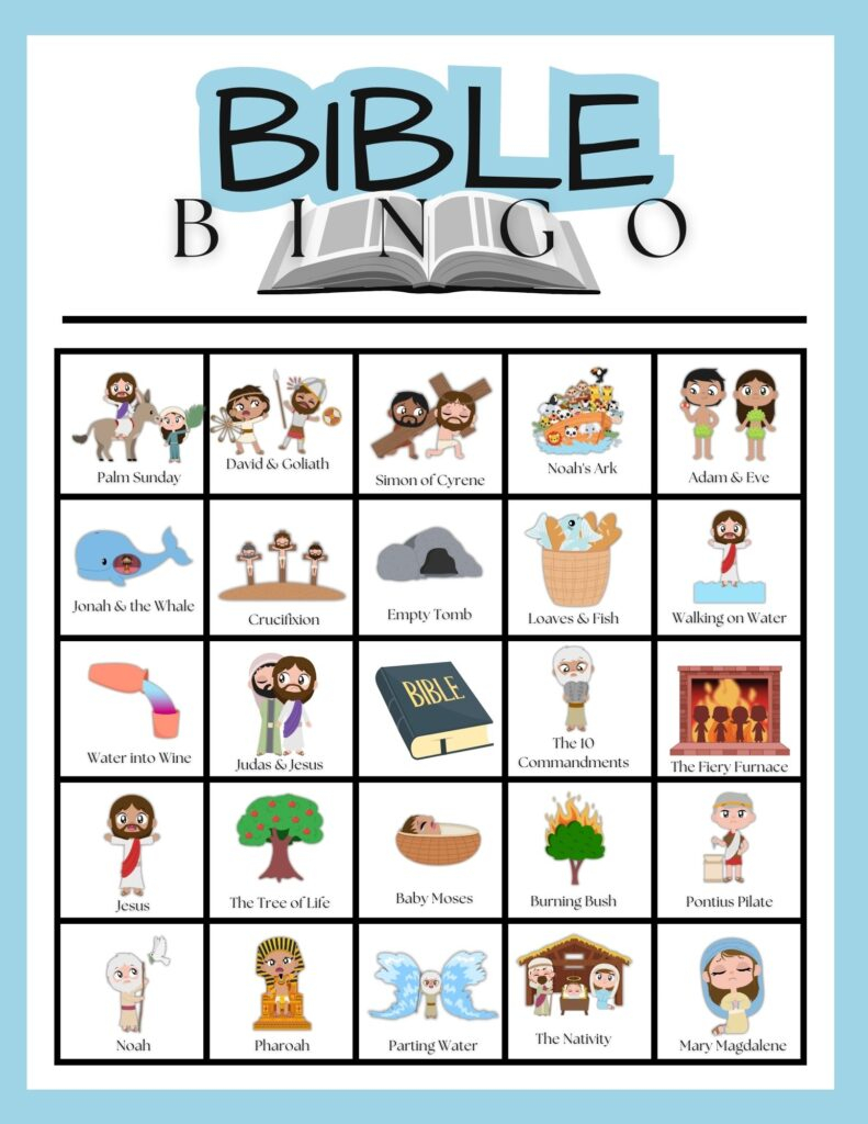 Creation Bible Bingo Game Christian Preschool Printables Jogue 