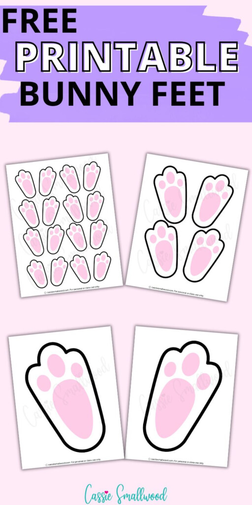 Cute Easter Bunny Feet Printable Template FREE Easter Bunny Tracks 