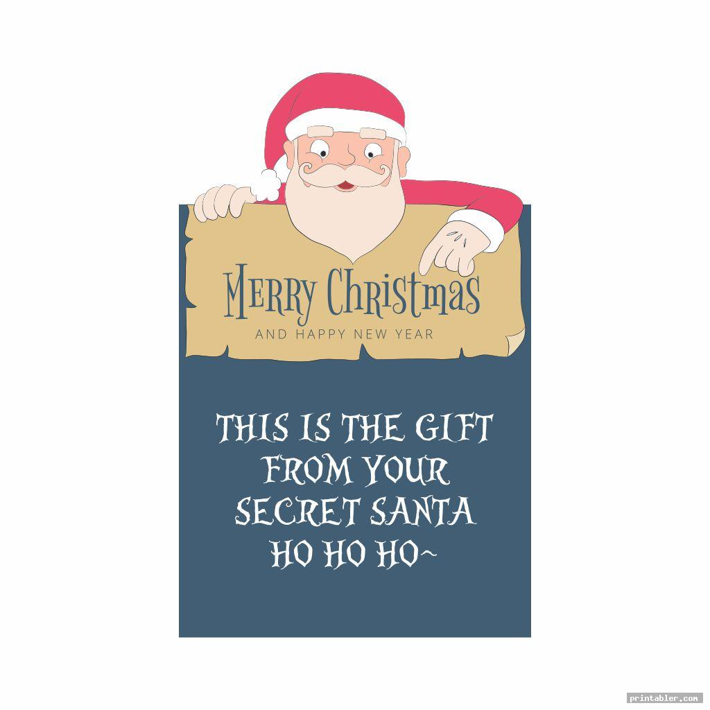 Cute Secret Santa Tags Printable Gridgit