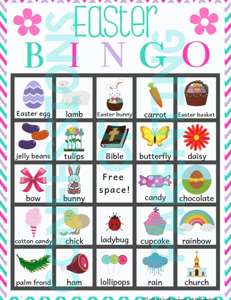 Easter Bingo Free Printable