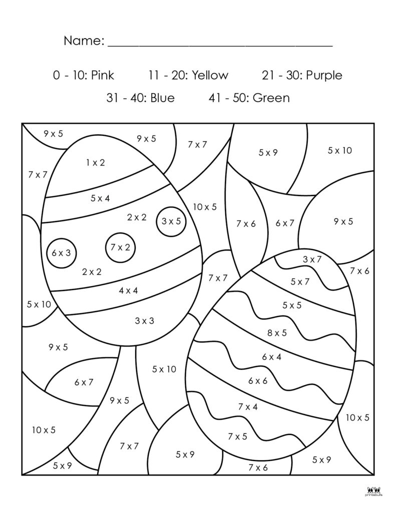 Easter Color By Number 10 FREE Printable Pages PrintaBulk