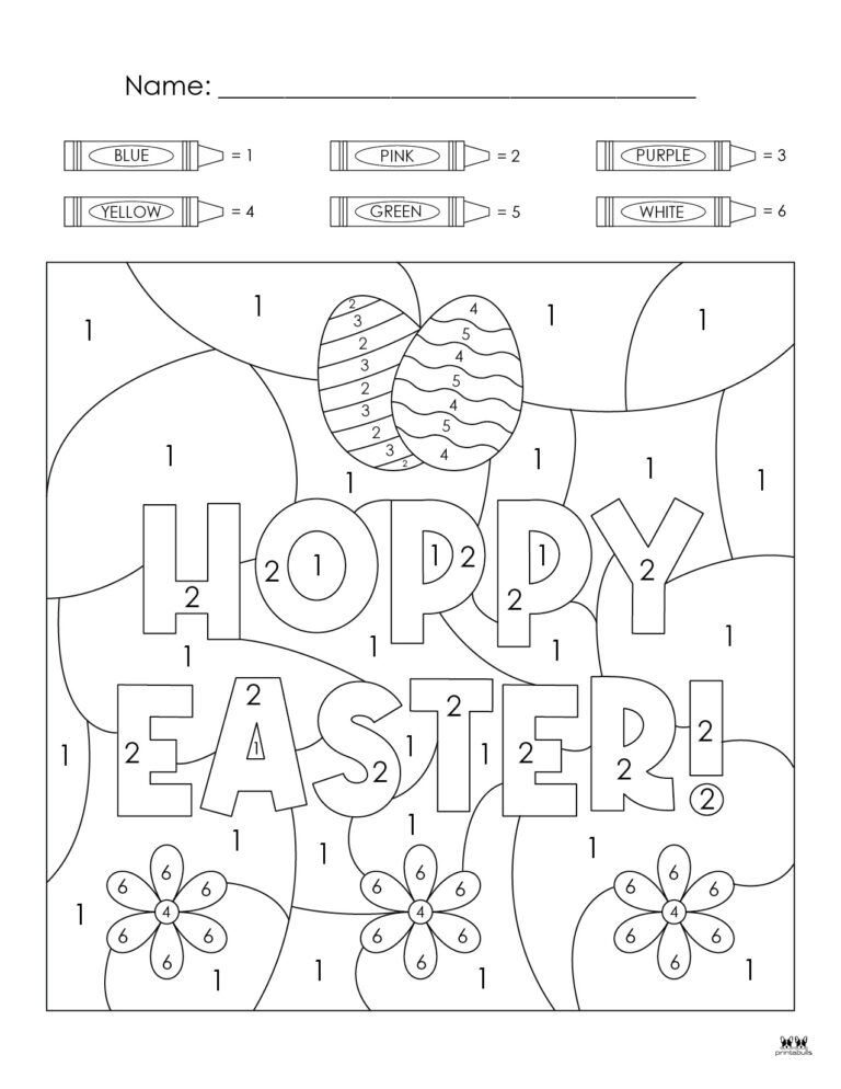 Easter Color By Number 10 FREE Printable Pages PrintaBulk