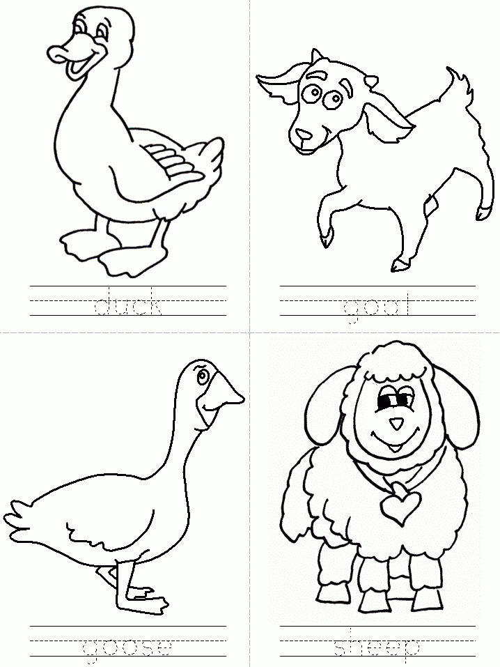 Farm Animals Printable Coloring Home