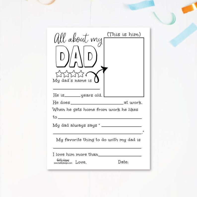 Father 39 s Day Card Fill In The Blank Printable Happyfatherdays