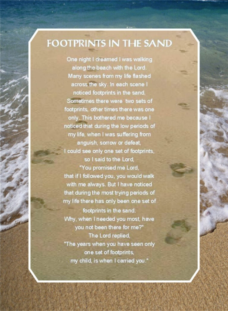 Footprints In The Sand Printable Free Free Printable
