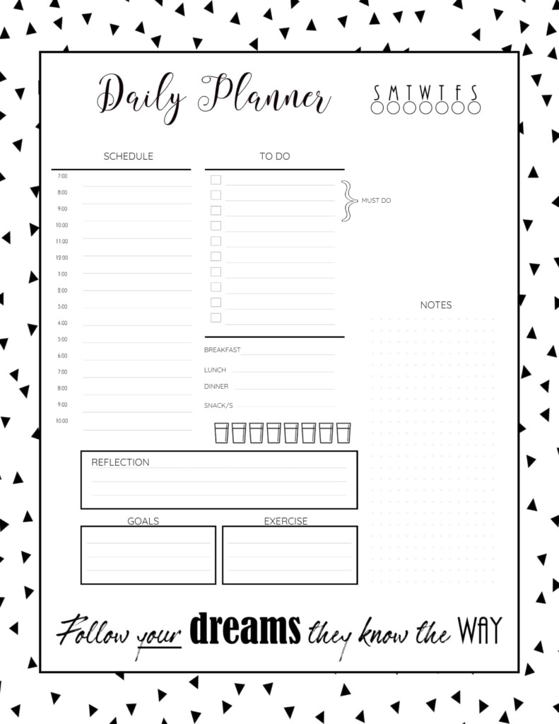 Free Daily Planner Template Customize Then Print