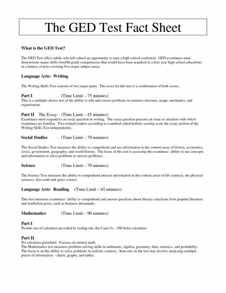 Free Ged Practice Test 2016 Printable Free Printable