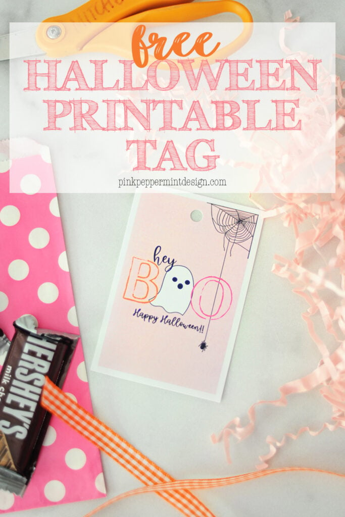 Free Halloween Tag Printable quot Hey Boo quot Pink Peppermint Design