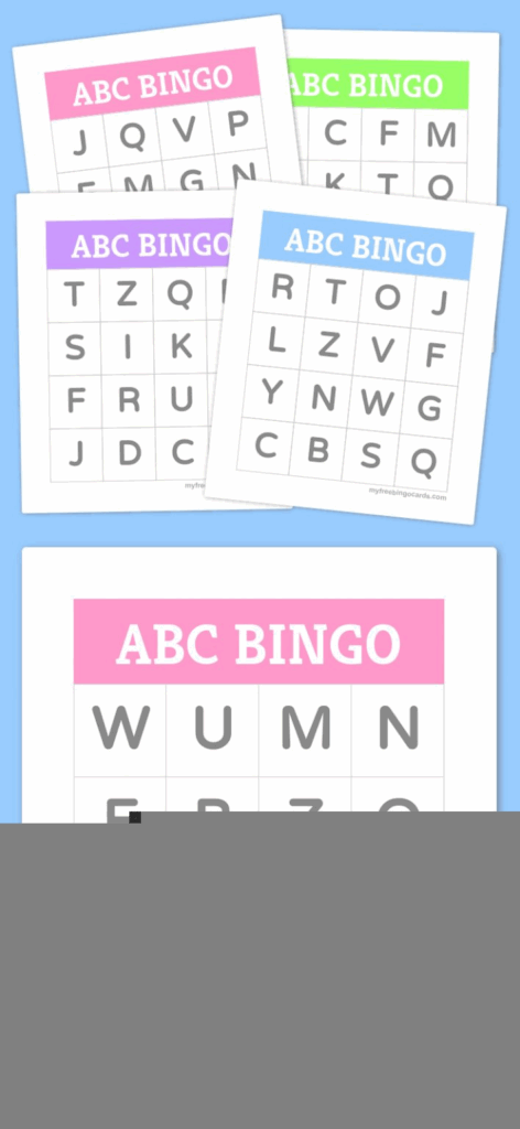 Free Printable Bingo Cards Abc For Kids Alphabet Bingo Printable 
