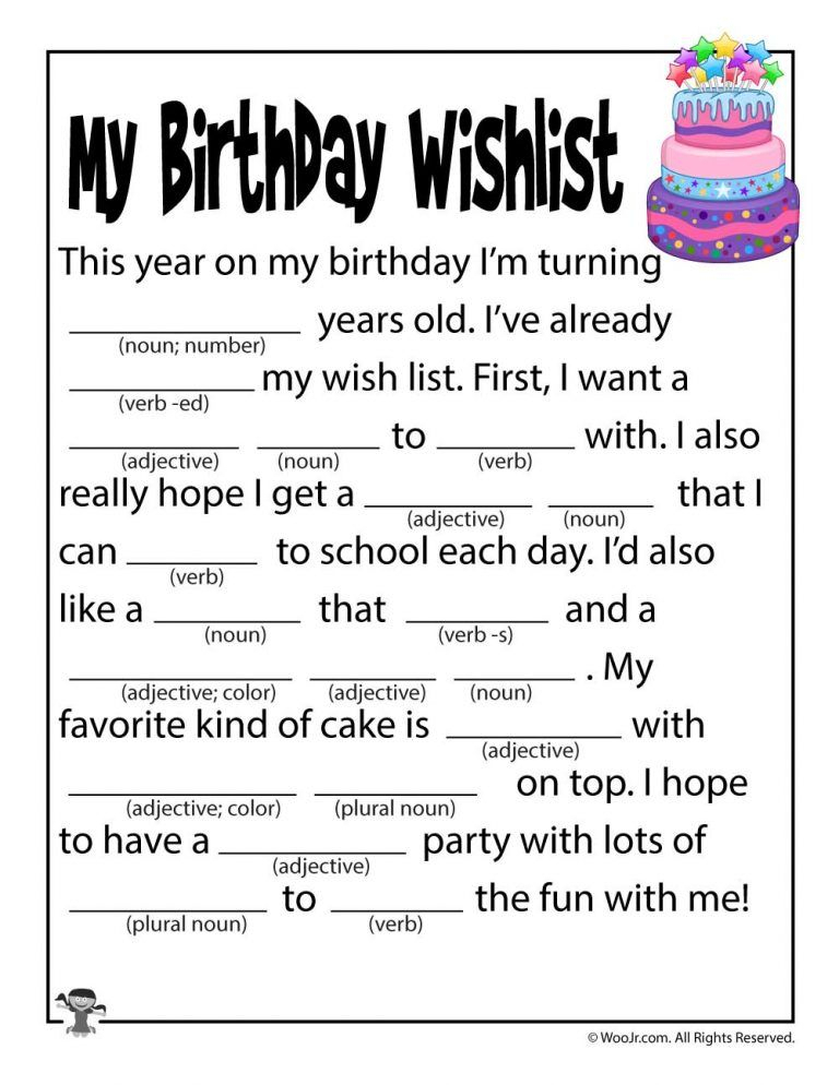 Free Printable Birthday Mad Libs Printable Mad Libs