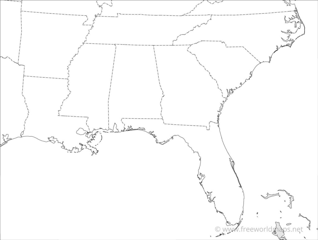Free Printable Blank Southeast Region Map Free Printable Templates