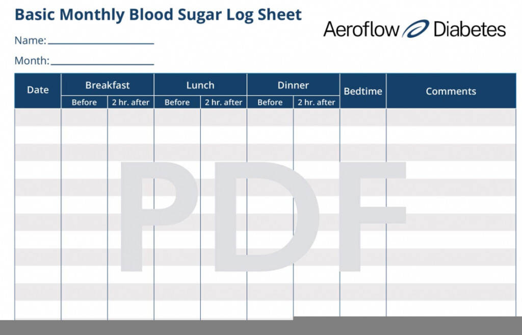 Free Printable Blood Glucose Log Sheet FREE Printable HQ