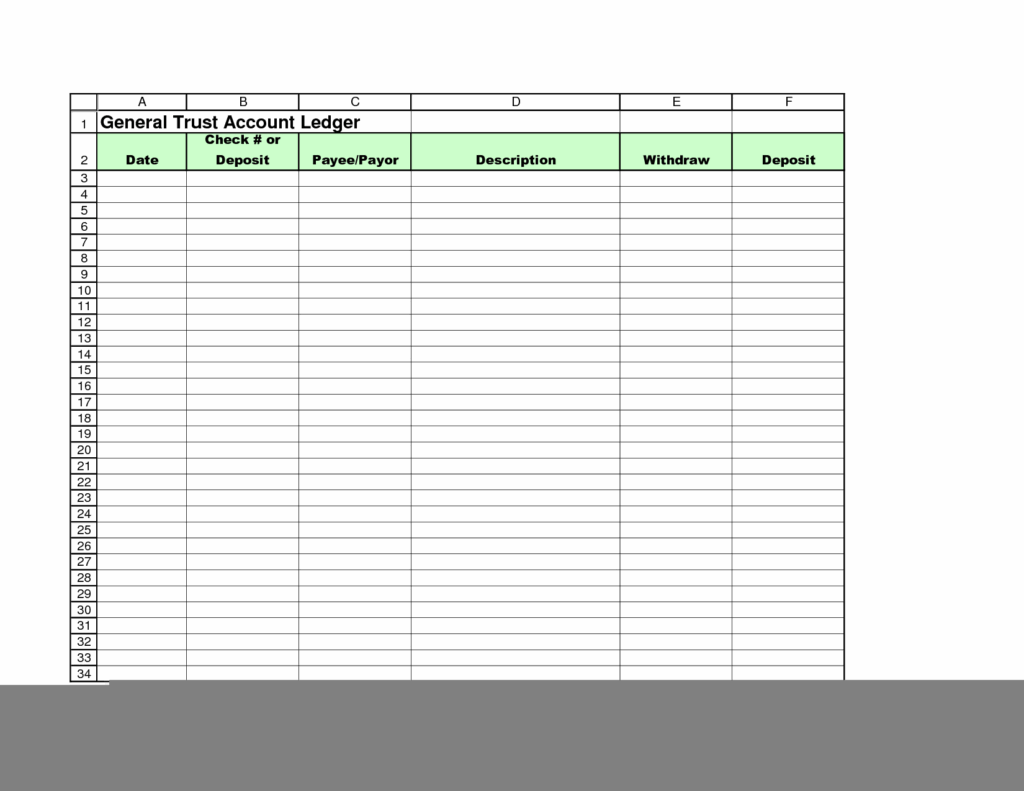 Free Printable Bookkeeping Sheets General Ledger Free Office Form 