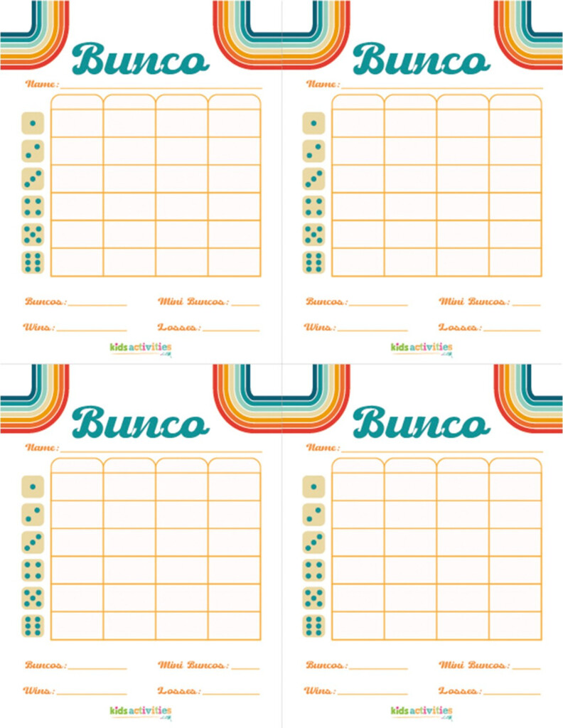 Free Printable Bunco Score Sheets Pdf Free Infoupdate