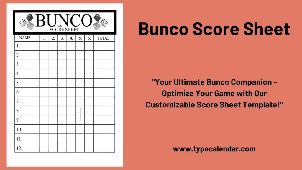 Free Printable Bunco Score Sheets Pdf Free Printable Infoupdate