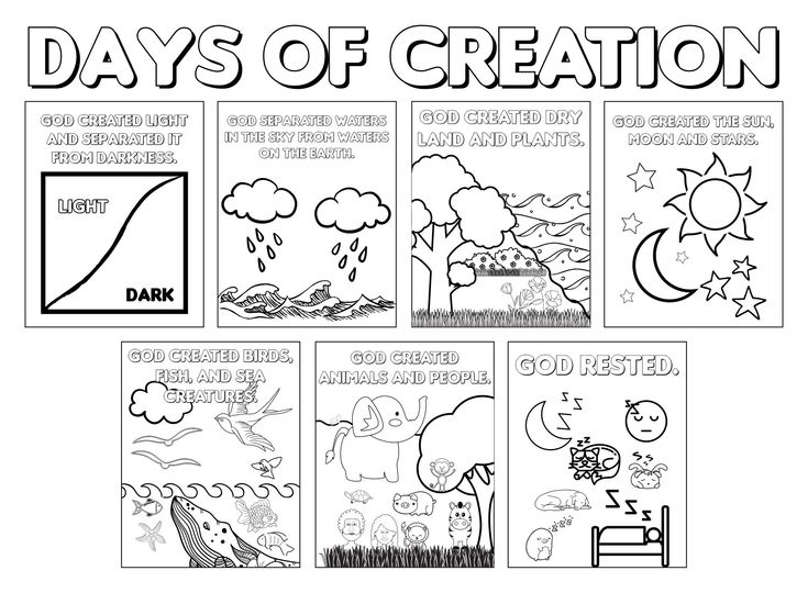 Free Printable Coloring Pages Of Creation Story Creation Story Days 