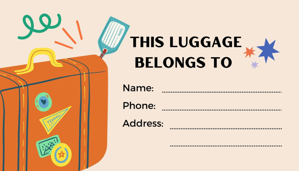 Free Printable Customizable Luggage Tag Templates Canva 58 OFF