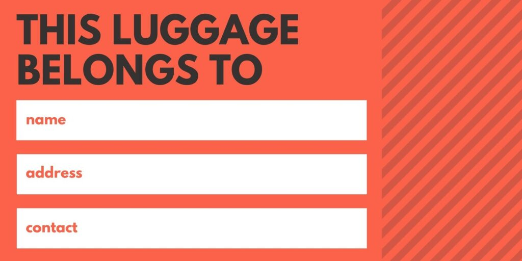 Free Printable Customizable Luggage Tag Templates Canva Fillable Form 
