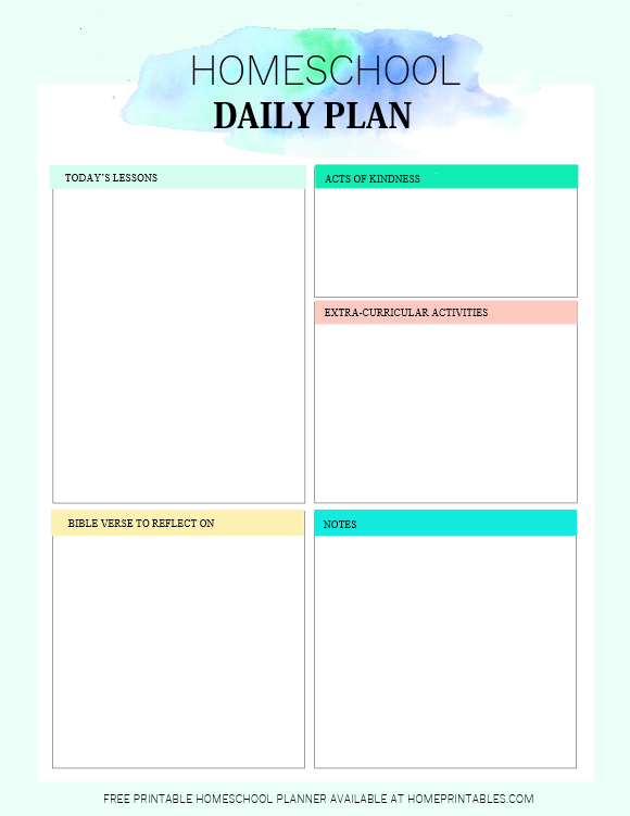 Free Printable Homeschool Planner 20 PDF Templates 