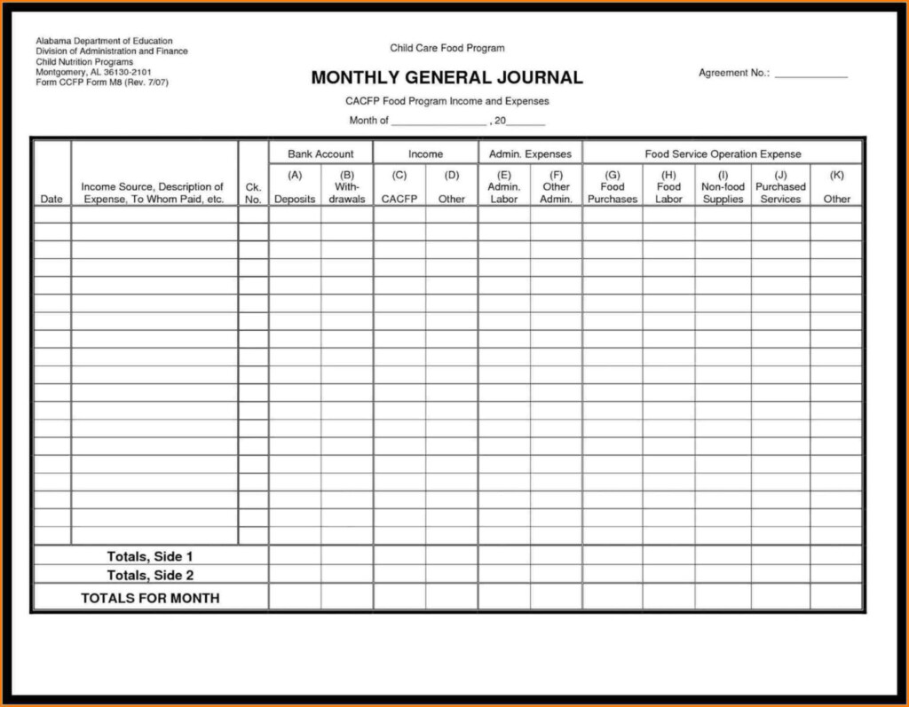 Free Printable Ledger Sheets Within Blank Ledger Template 