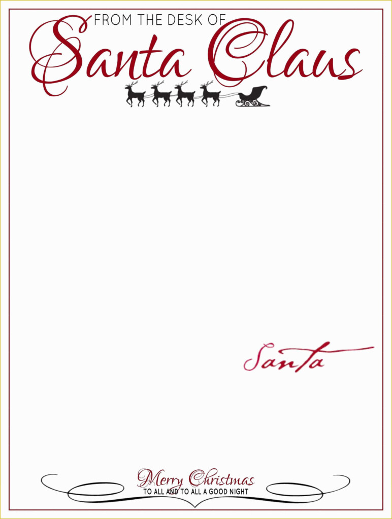 Free Printable Letter From Santa Word Template Of Free Printable Letter 