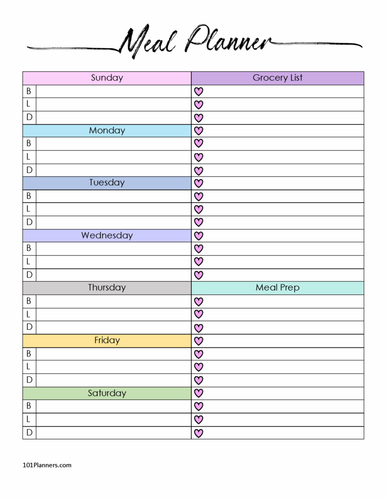 Free Printable Meal Prep Template Printable Templates