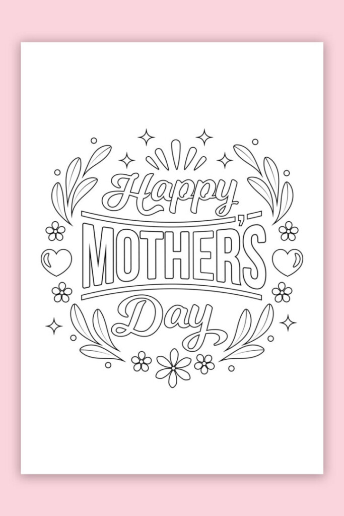 Free Printable Mothers Day Cards to Color Example 1 Mom Envy