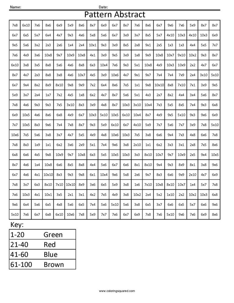 Free Printable Multiplication Color By Number Free Printable