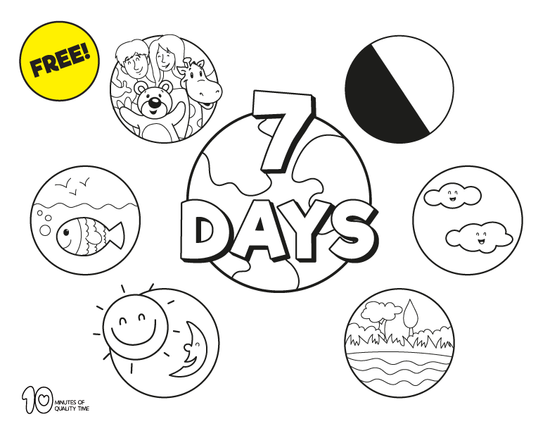 Free Printable Printable 7 Days Of Creation Web Days Of Creation 