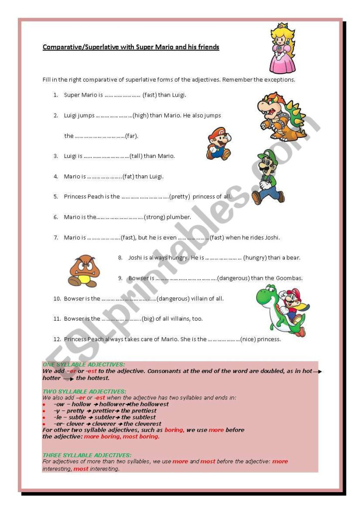 Free Printable Printable Super Mario Worksheets Printable New Year 