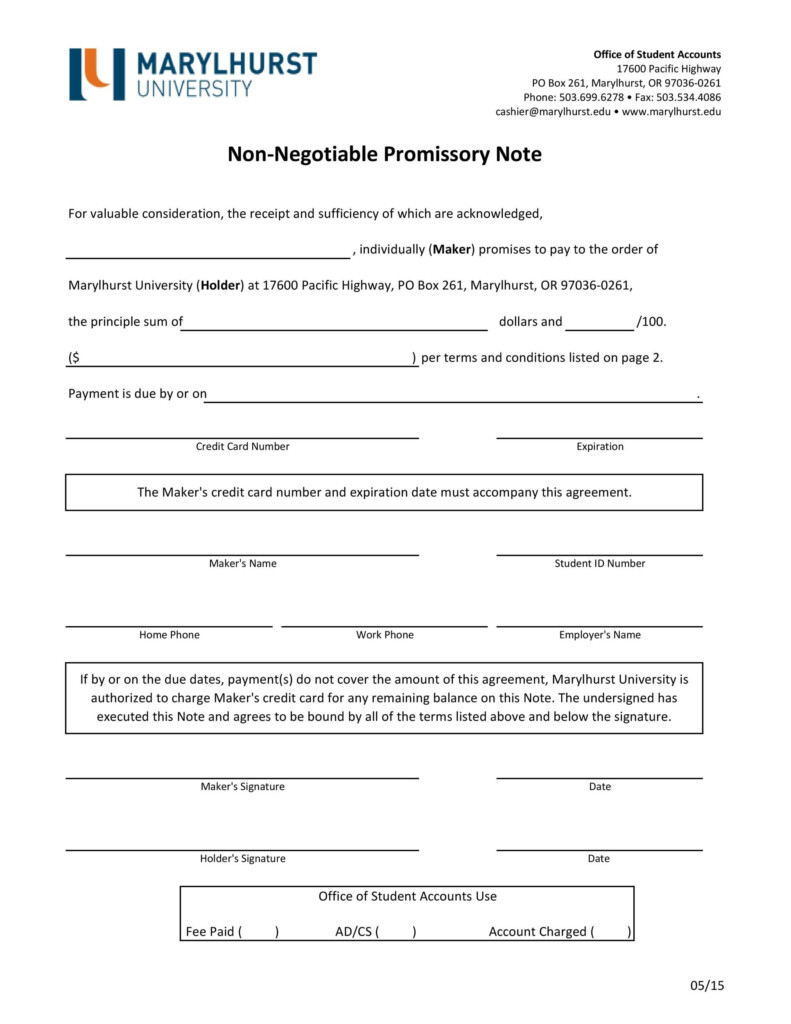 Free Printable Promissory Note Form Printable Forms Free Online