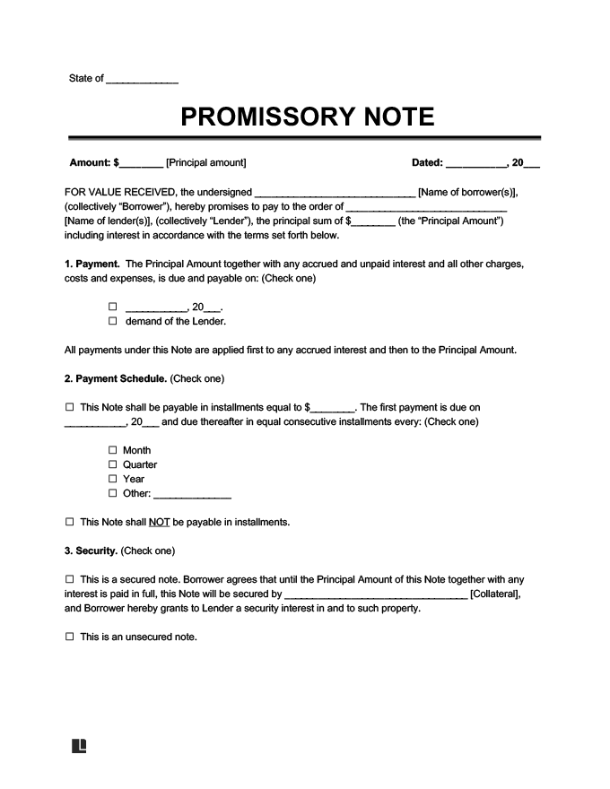 Free Printable Promissory Note Pdf Hartman