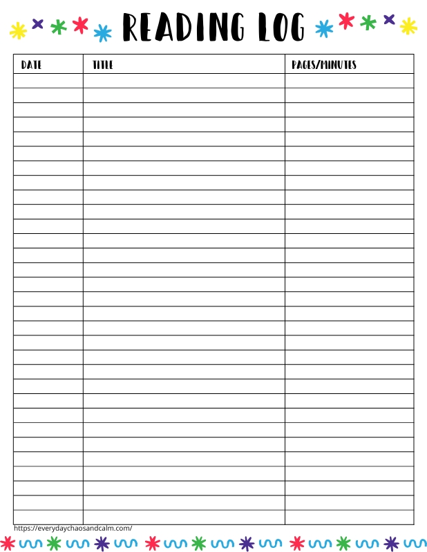 Free Printable Reading Logs With Summary Templates Sample Printables
