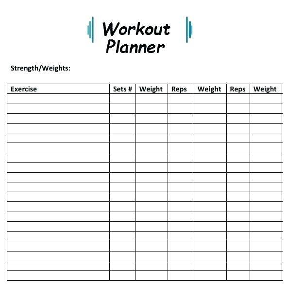 Free Printable Simple Workout Log Printable Calendar