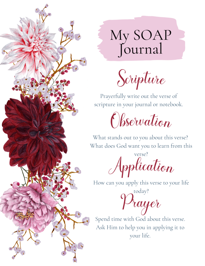 Free Printable Soap Bible Study Method Steps Moremens