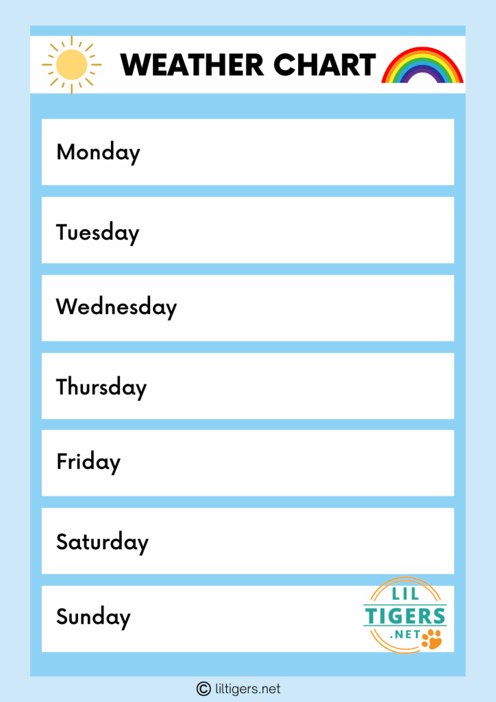 Free Printable Weather Chart For Kids