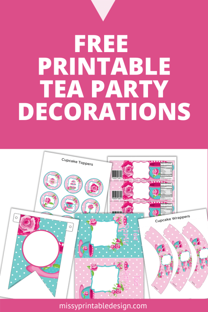 FREE Tea Party Printable Decorations MissyPrintableDesign Tea Party 