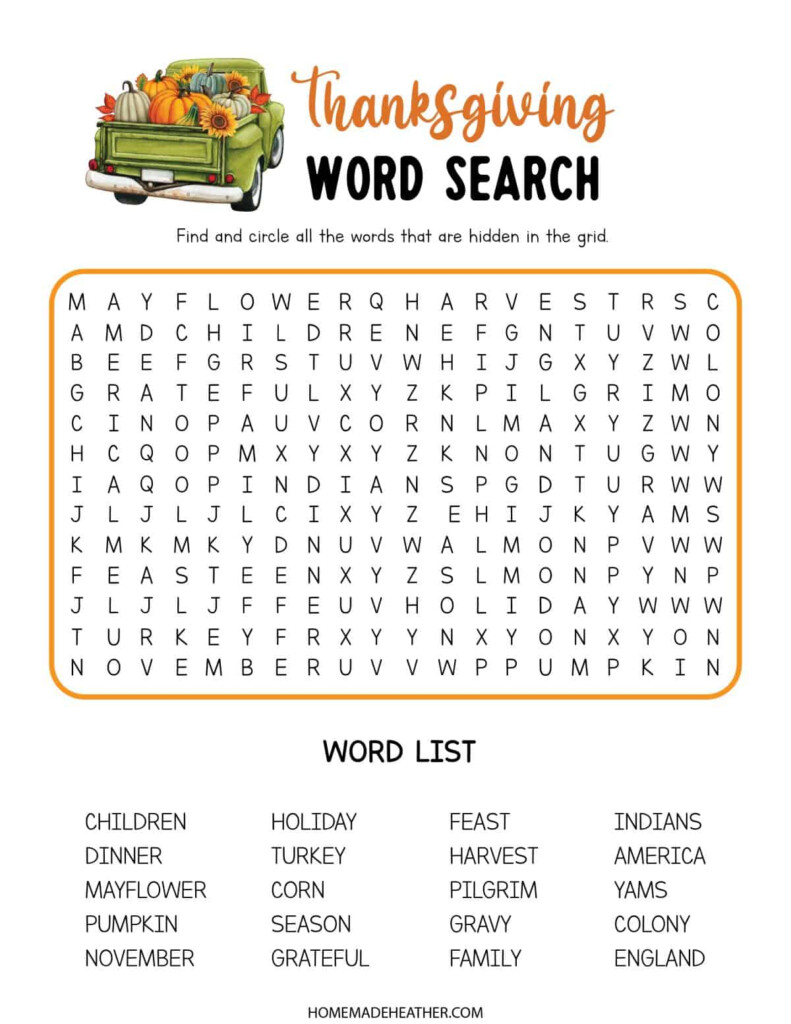 Free Thanksgiving Activity Printables Homemade Heather