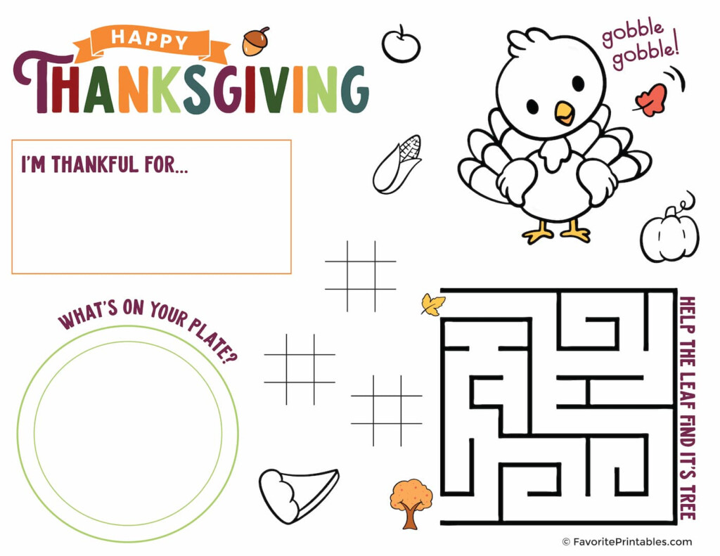 FREE Thanksgiving Worksheets For Kids Worksheets Library
