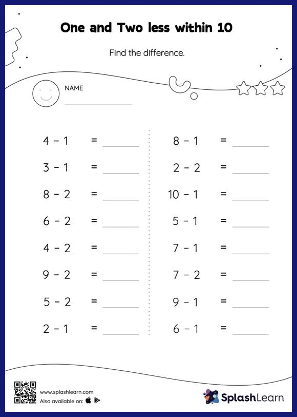 FREEBIE Subtraction Worksheets For K 2nd Graders 5 Free Worksheets 