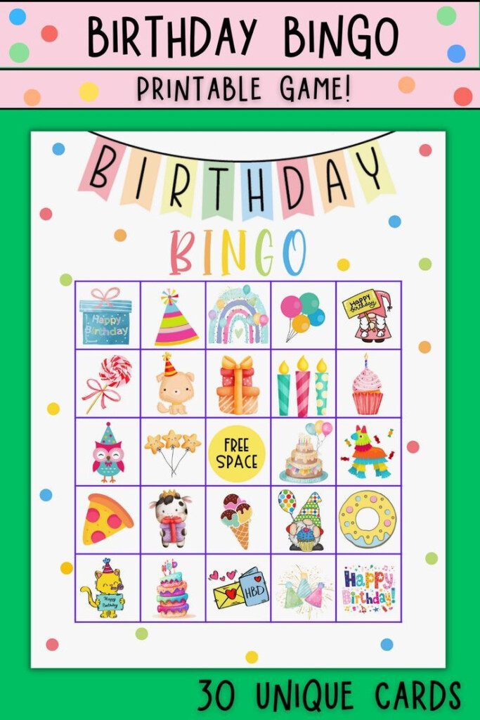 Fun Birthday Party Bingo Game