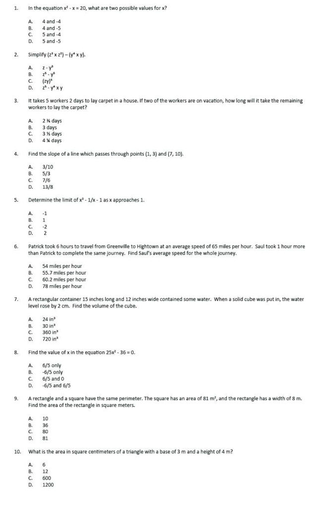 Ged Math Preparation Ged Practice Questions Pdf Luckypicks club 