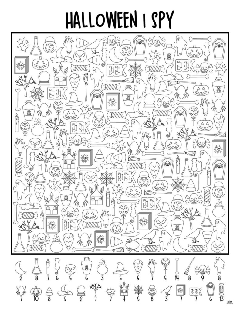 Halloween I Spy Printables 14 FREE Pages Printabulls