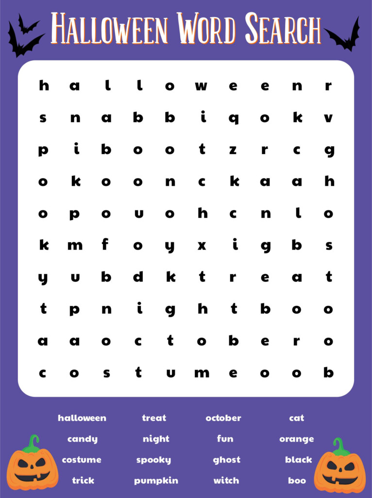 Halloween Word Search Puzzles Printable