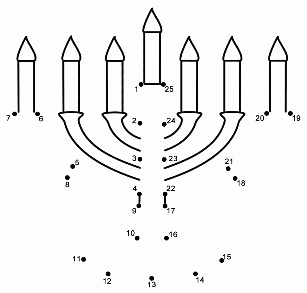 Hanukkah Color By Number Free Printable