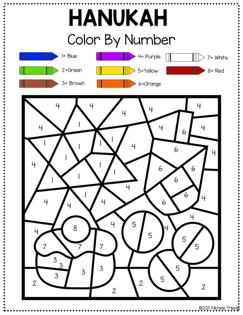 Hanukkah Color By Number Free Printable