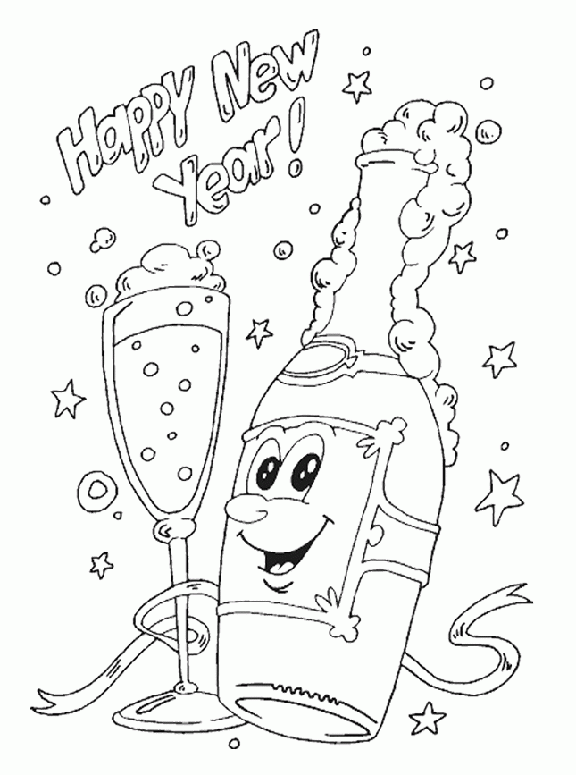 Happy New Year Coloring Pages Coloring Home