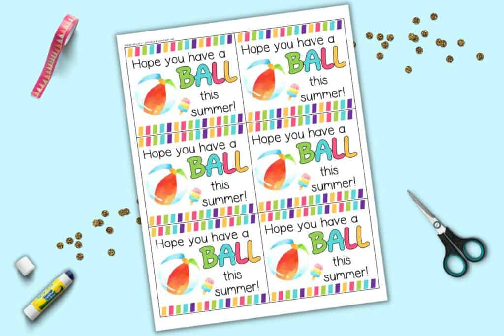 Have A Ball This Summer Printable Gift Tags The Artisan Life