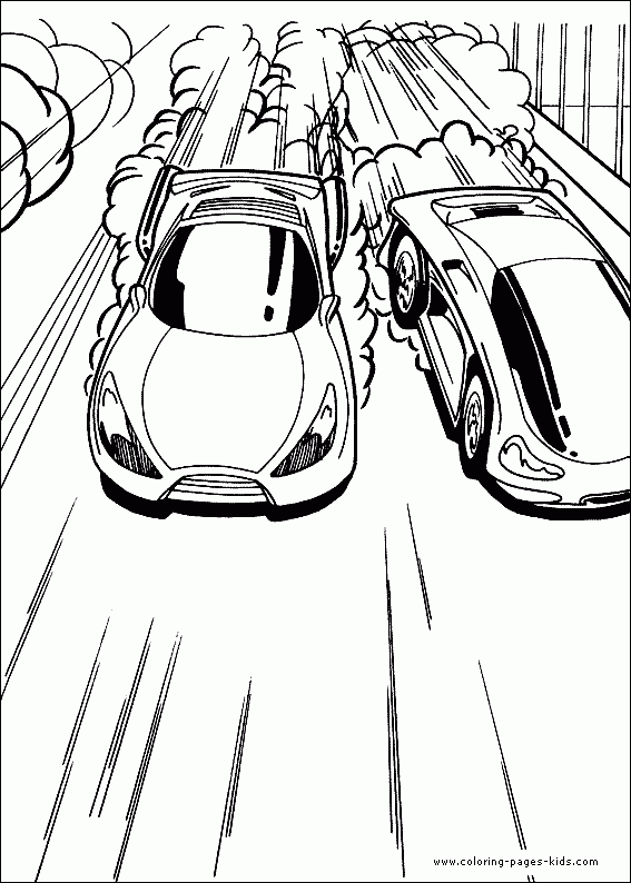 Hot Wheels Color Page Coloring Pages For Kids Cartoon Characters 