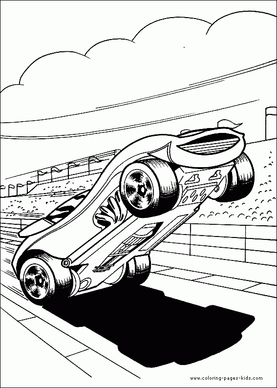 Hot Wheels Color Page Coloring Pages For Kids Cartoon Characters 